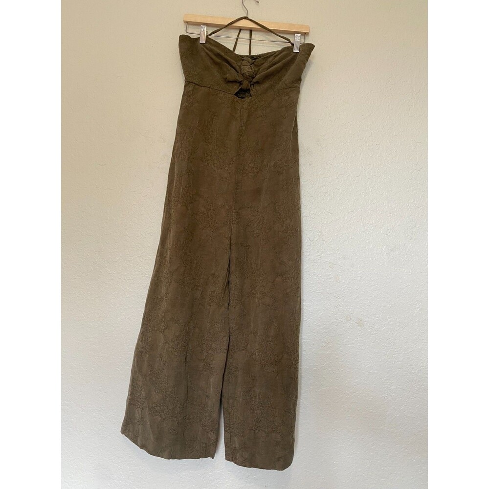 Anthropologie Elevenses Jumpsuit Straples Size 4 Linen Blend